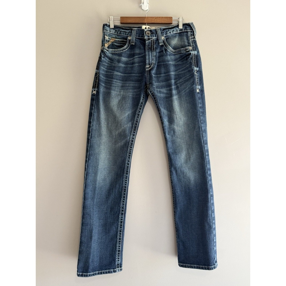 Ariat M7 Rocker Jeans Mens 32x34 Stretch Slim Fit Straight Coltrane Medium Wash - Picture 6 of 16